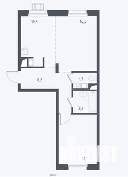 1-к квартира, вторичка, 50м2, 17/17 этаж