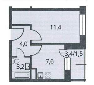 1-к квартира, сданный дом, 29м2, 23/25 этаж