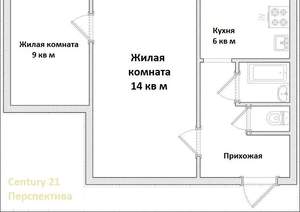 2-к квартира, вторичка, 36м2, 1/5 этаж