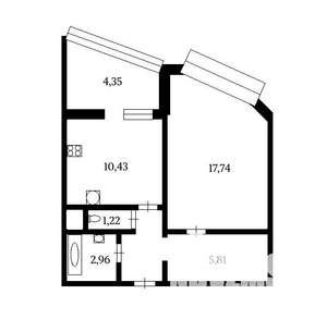 1-к квартира, вторичка, 45м2, 9/25 этаж
