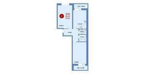 2-к квартира, вторичка, 67м2, 6/17 этаж