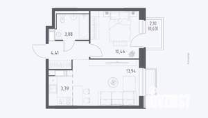 1-к квартира, вторичка, 36м2, 16/17 этаж