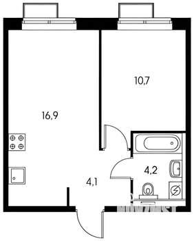 1-к квартира, вторичка, 35м2, 7/25 этаж