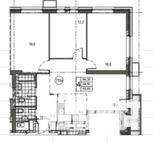 4-к квартира, вторичка, 87м2, 12/22 этаж