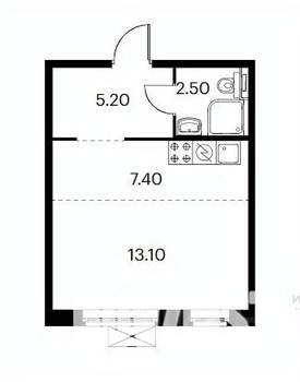 Студия квартира, вторичка, 28м2, 4/14 этаж