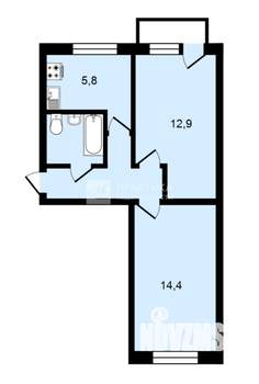2-к квартира, вторичка, 43м2, 4/5 этаж