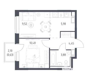 1-к квартира, вторичка, 35м2, 15/17 этаж