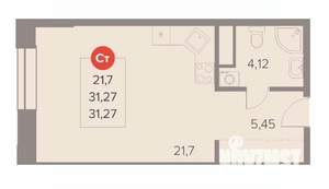Студия квартира, вторичка, 31м2, 18/22 этаж