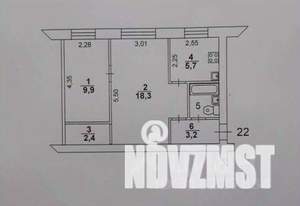 2-к квартира, вторичка, 42м2, 1/5 этаж