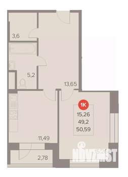 1-к квартира, вторичка, 51м2, 14/22 этаж