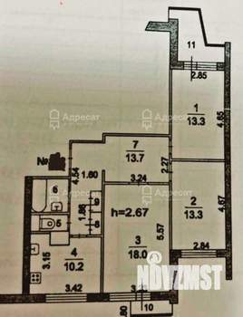 3-к квартира, вторичка, 73м2, 14/17 этаж