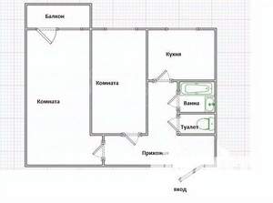 2-к квартира, вторичка, 44м2, 4/9 этаж