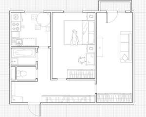 2-к квартира, вторичка, 45м2, 8/9 этаж