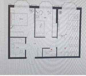 2-к квартира, вторичка, 56м2, 5/25 этаж