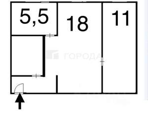 2-к квартира, вторичка, 41м2, 1/5 этаж