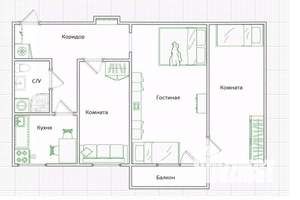 3-к квартира, вторичка, 54м2, 5/5 этаж