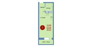 Студия квартира, строящийся дом, 25м2, 5/17 этаж