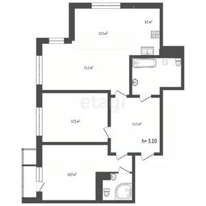 3-к квартира, вторичка, 105м2, 9/10 этаж