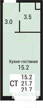 Студия квартира, вторичка, 22м2, 1/5 этаж