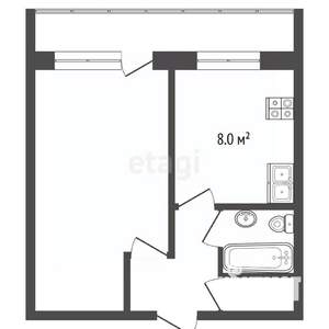 1-к квартира, вторичка, 36м2, 6/9 этаж