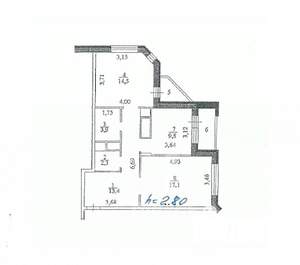 2-к квартира, вторичка, 61м2, 15/17 этаж