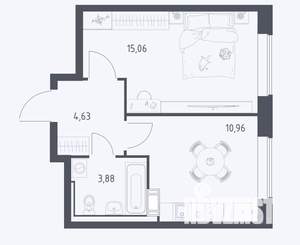 1-к квартира, вторичка, 34м2, 11/17 этаж