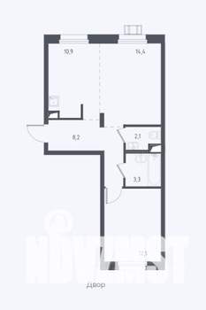 1-к квартира, вторичка, 51м2, 2/17 этаж