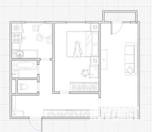 2-к квартира, вторичка, 45м2, 8/9 этаж