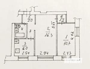 2-к квартира, вторичка, 41м2, 1/3 этаж