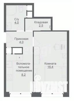 Студия квартира, строящийся дом, 35м2, 13/16 этаж