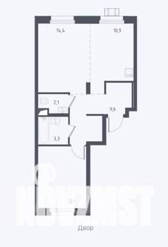 1-к квартира, вторичка, 53м2, 2/17 этаж