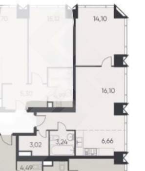 2-к квартира, вторичка, 49м2, 16/41 этаж