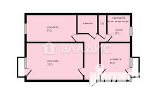 3-к квартира, вторичка, 70м2, 3/3 этаж