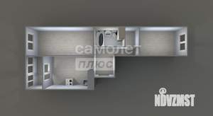 2-к квартира, вторичка, 53м2, 7/17 этаж