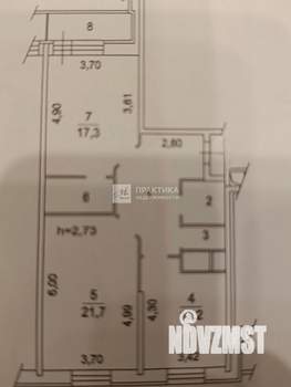 2-к квартира, вторичка, 75м2, 12/17 этаж