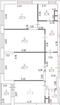 3-к квартира, вторичка, 90м2, 24/25 этаж