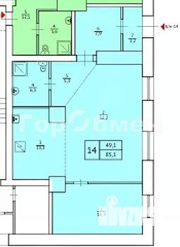 3-к квартира, вторичка, 78м2, 1/5 этаж