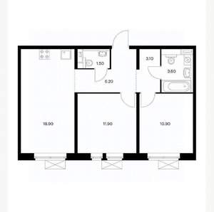 3-к квартира, вторичка, 56м2, 15/25 этаж