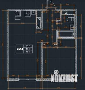 2-к квартира, вторичка, 47м2, 6/9 этаж