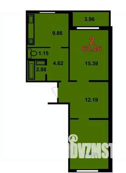 2-к квартира, вторичка, 61м2, 10/17 этаж