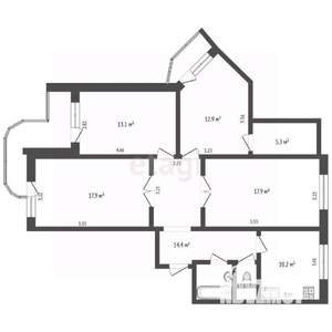 4-к квартира, вторичка, 101м2, 4/25 этаж