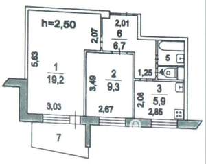 2-к квартира, вторичка, 46м2, 8/9 этаж