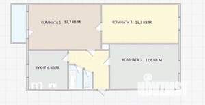 3-к квартира, вторичка, 60м2, 4/5 этаж