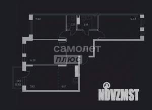 3-к квартира, вторичка, 76м2, 12/17 этаж