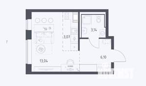 Студия квартира, вторичка, 25м2, 17/17 этаж