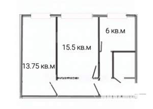 2-к квартира, вторичка, 43м2, 1/5 этаж