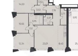 4-к квартира, вторичка, 100м2, 14/41 этаж