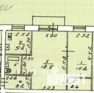 2-к квартира, вторичка, 43м2, 4/5 этаж