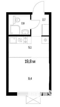 Студия квартира, сданный дом, 20м2, 10/20 этаж