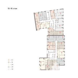 2-к квартира, строящийся дом, 49м2, 12/22 этаж